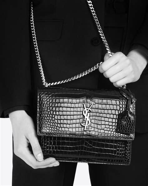 ysl sunset bag second hand|ysl sunset bag crocodile.